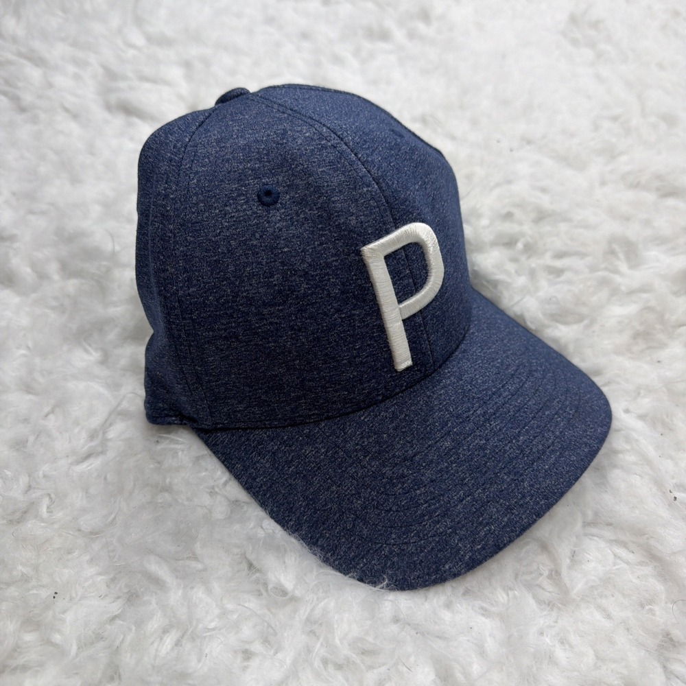 Puma Tour Exclusive Hat Cap Snap Back Flexfit Tech 110 Golf Heather Blue Summer